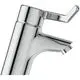 Chromfarbener Wasserhahn von Ideal Standard mit einem Bedienhebel. Der Auslauf ist schräg angeordnet, geeignet für moderne Badezimmer.